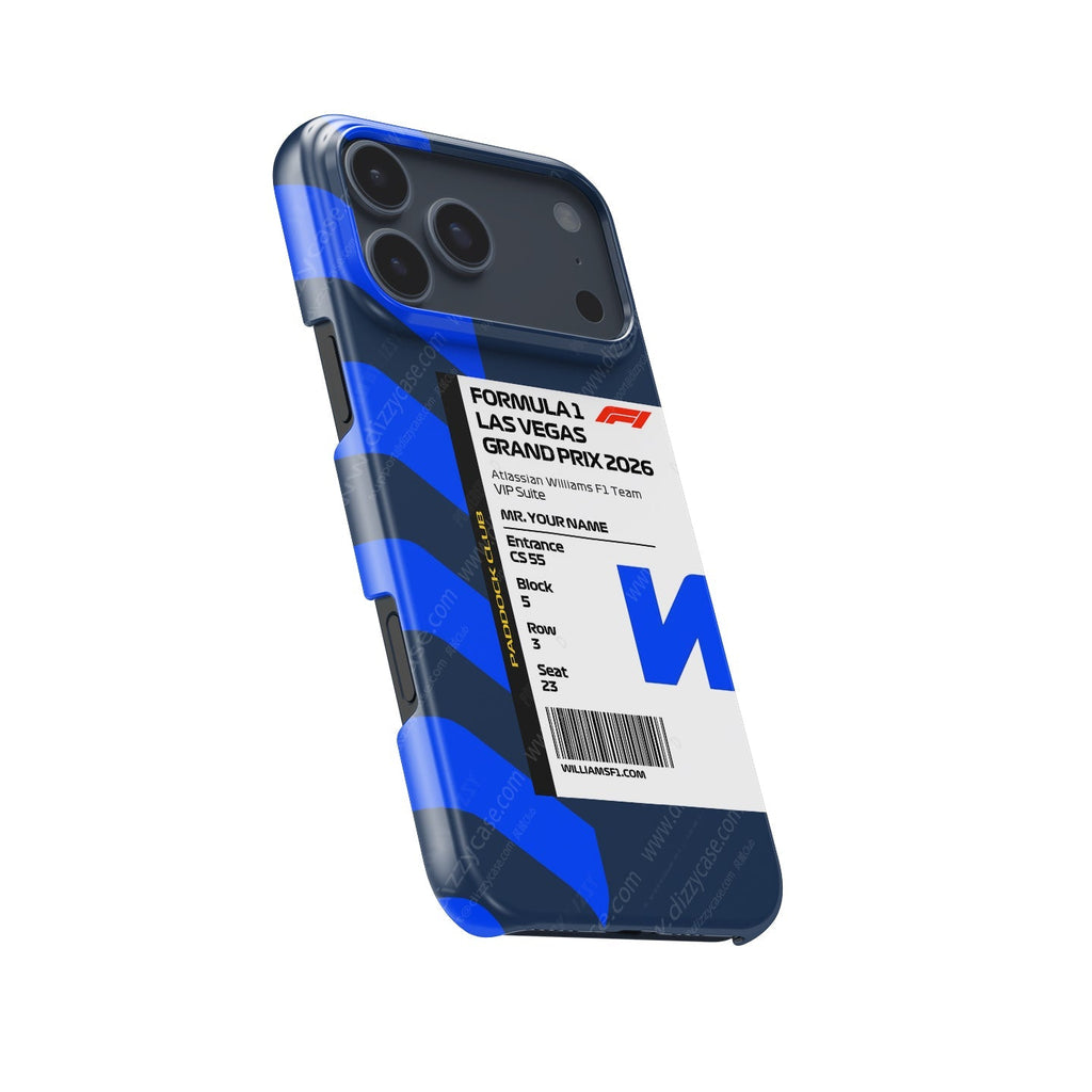 Custom Williams Racing VIP Pass iPhone Case - Las Vegas 2026