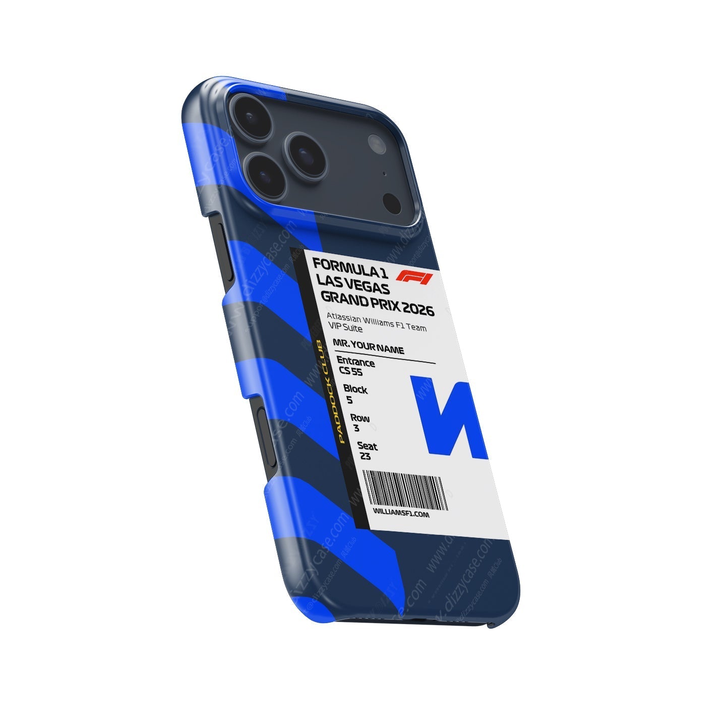 Custom Williams Racing VIP Pass iPhone Case - Las Vegas 2026