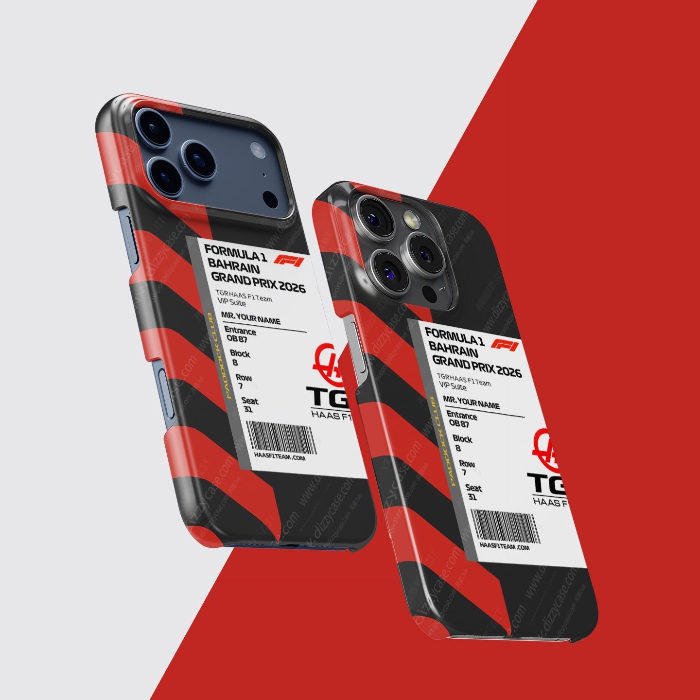 Custom TGR Haas VIP Pass iPhone Case - Bahrain 2026