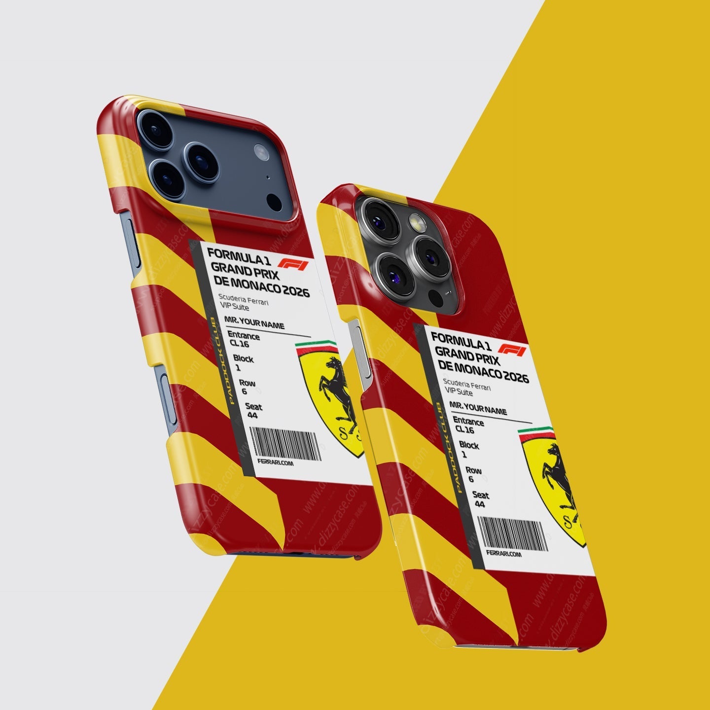 Custom Ferrari VIP Pass iPhone Case - 2026 Monaco Edition