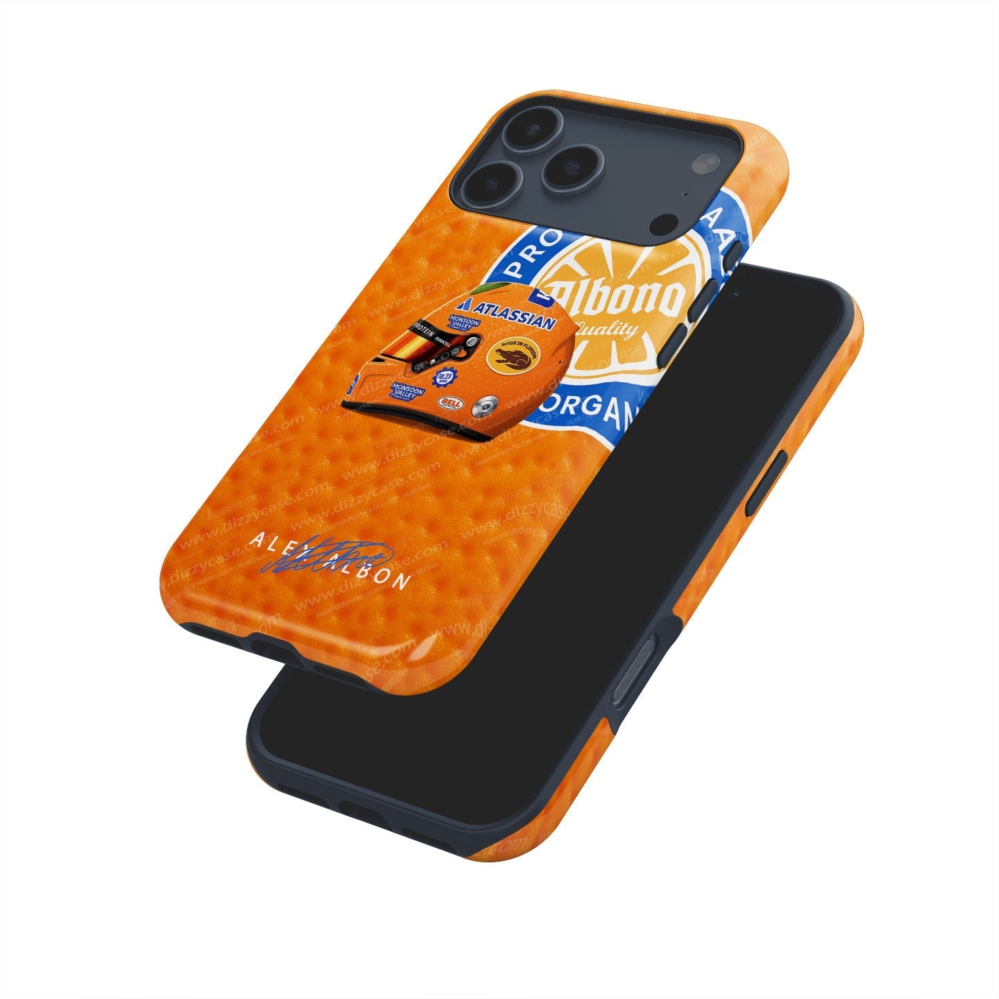 Alex Albon 2025 Miami GP Helmet Phone Case ?¡ìC Florida Orange Edition for iPhone
