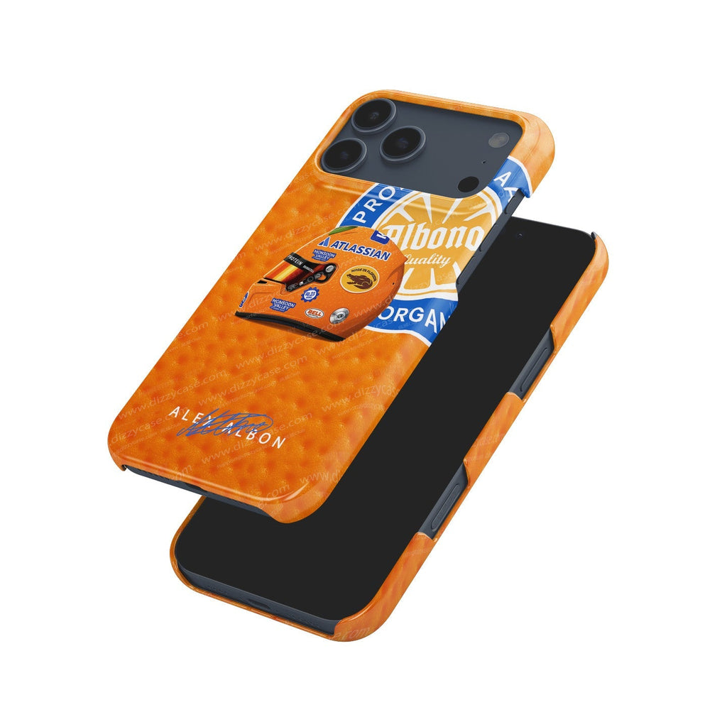 Alex Albon 2025 Miami GP Helmet Phone Case ?¡ìC Florida Orange Edition for iPhone
