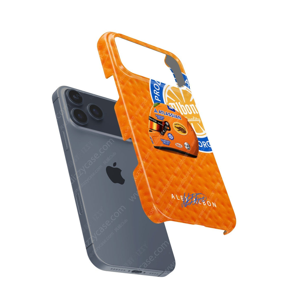 Alex Albon 2025 Miami GP Helmet Phone Case ?¡ìC Florida Orange Edition for iPhone