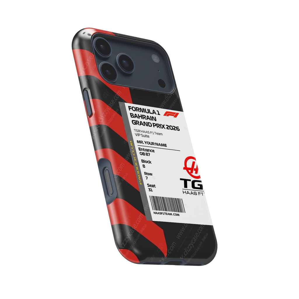 Custom TGR Haas VIP Pass iPhone Case - Bahrain 2026