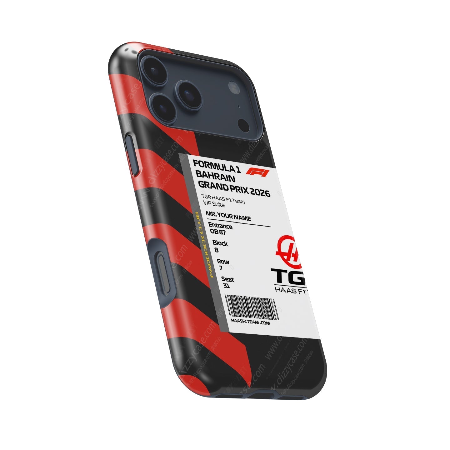 Custom TGR Haas VIP Pass iPhone Case - Bahrain 2026
