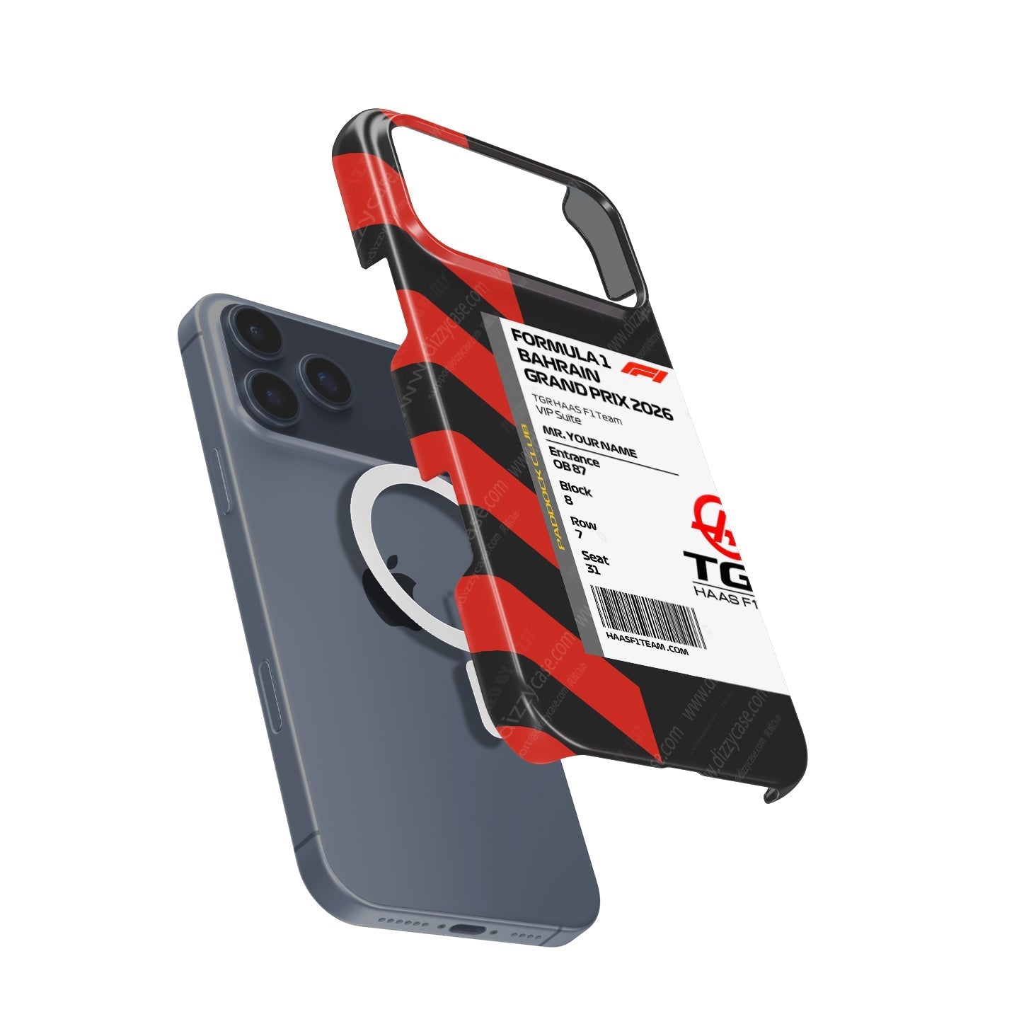 Custom TGR Haas VIP Pass iPhone Case - Bahrain 2026