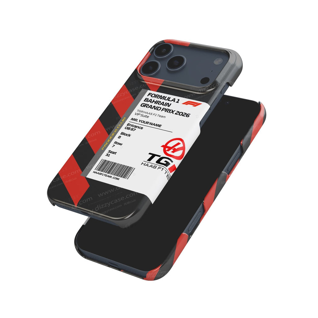Custom TGR Haas VIP Pass iPhone Case - Bahrain 2026