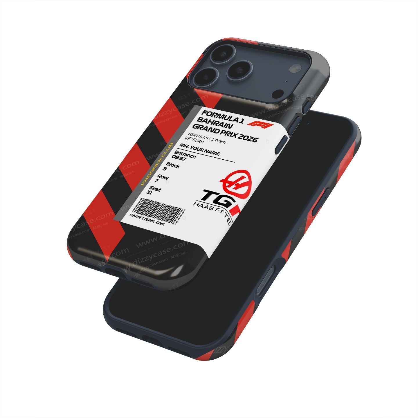 Custom TGR Haas VIP Pass iPhone Case - Bahrain 2026