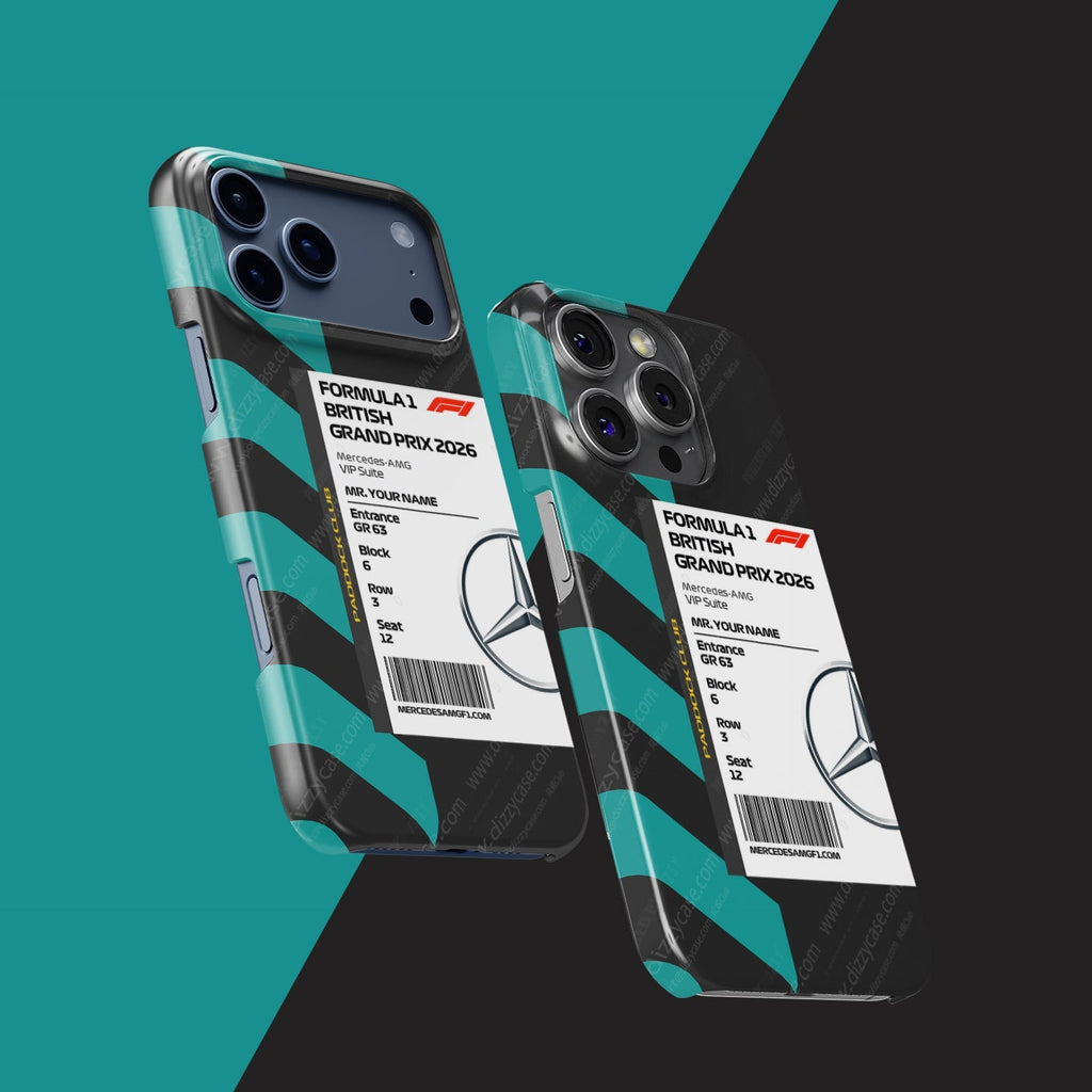 Custom Mercedes VIP Pass iPhone Case - Silverstone 2026