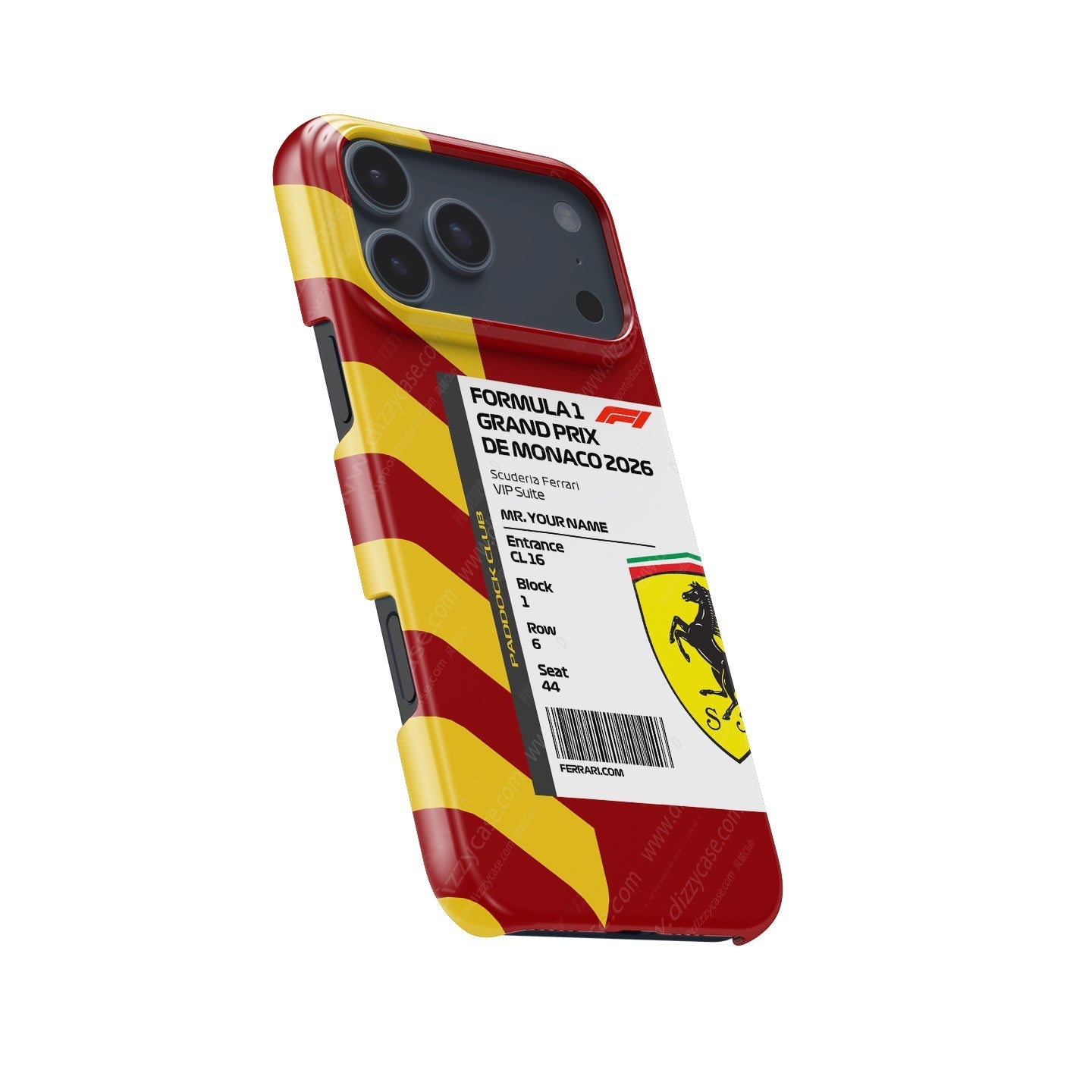 Custom Ferrari VIP Pass iPhone Case - 2026 Monaco Edition