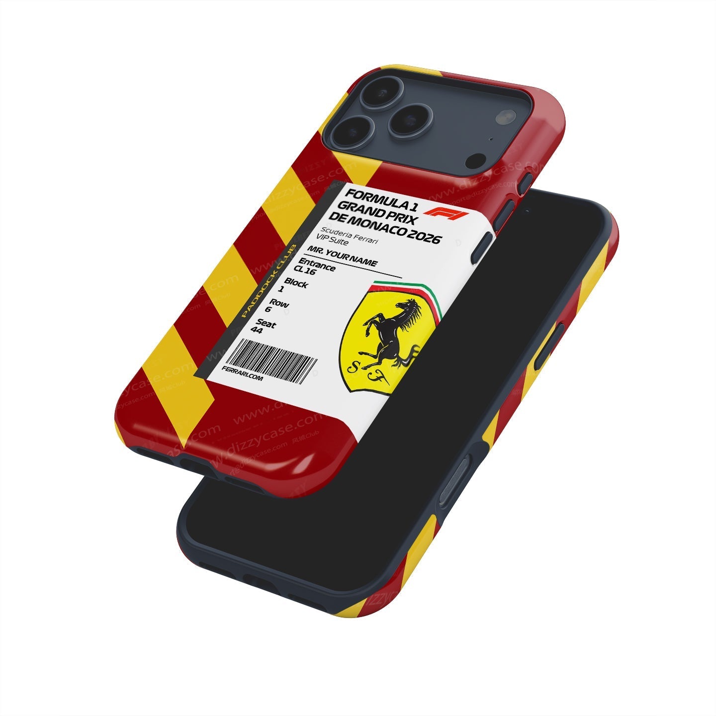 Custom Ferrari VIP Pass iPhone Case - 2026 Monaco Edition