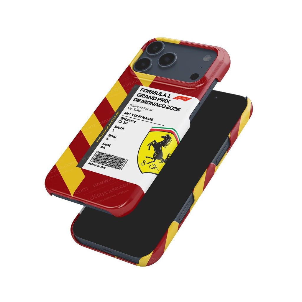Custom Ferrari VIP Pass iPhone Case - 2026 Monaco Edition