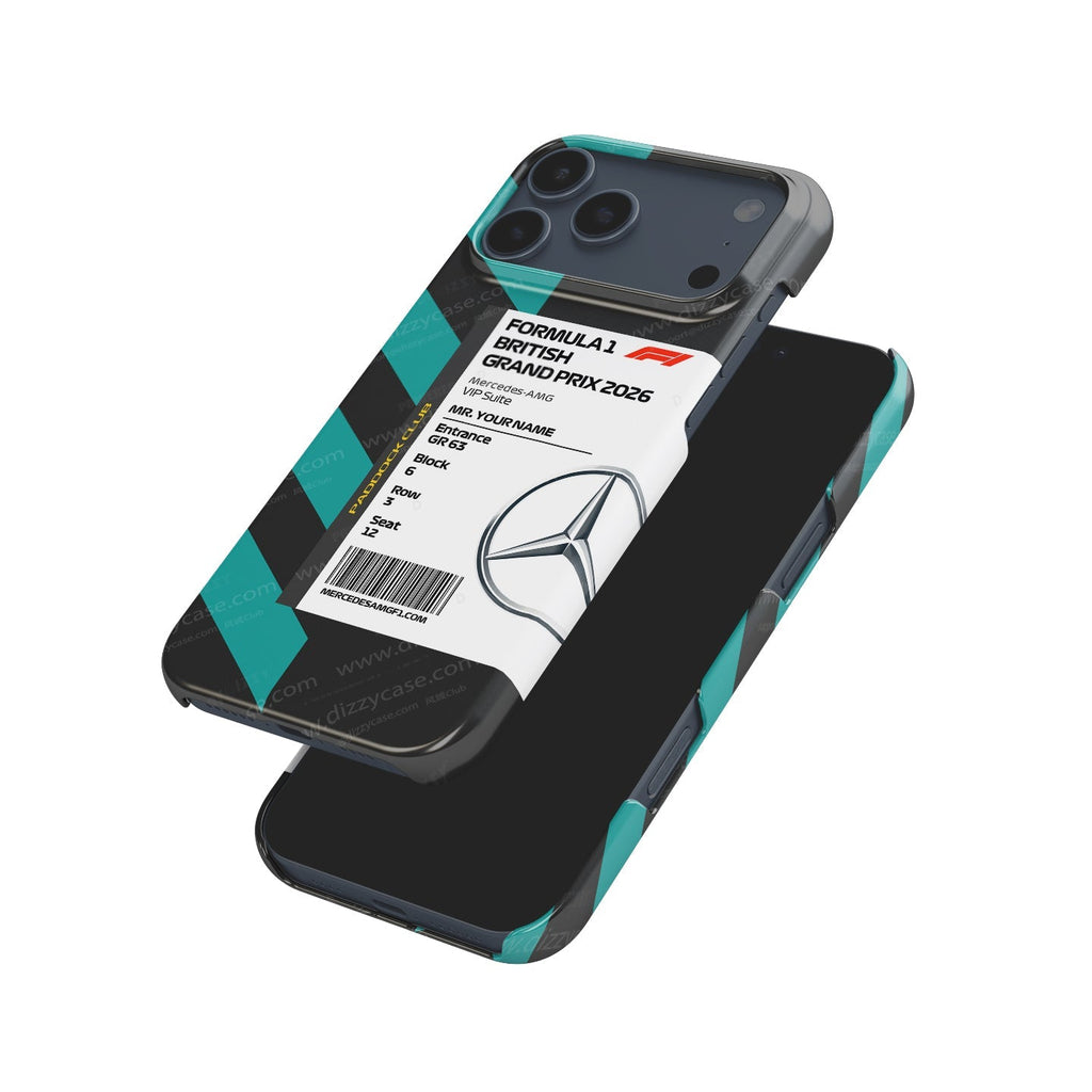 Custom Mercedes VIP Pass iPhone Case - Silverstone 2026