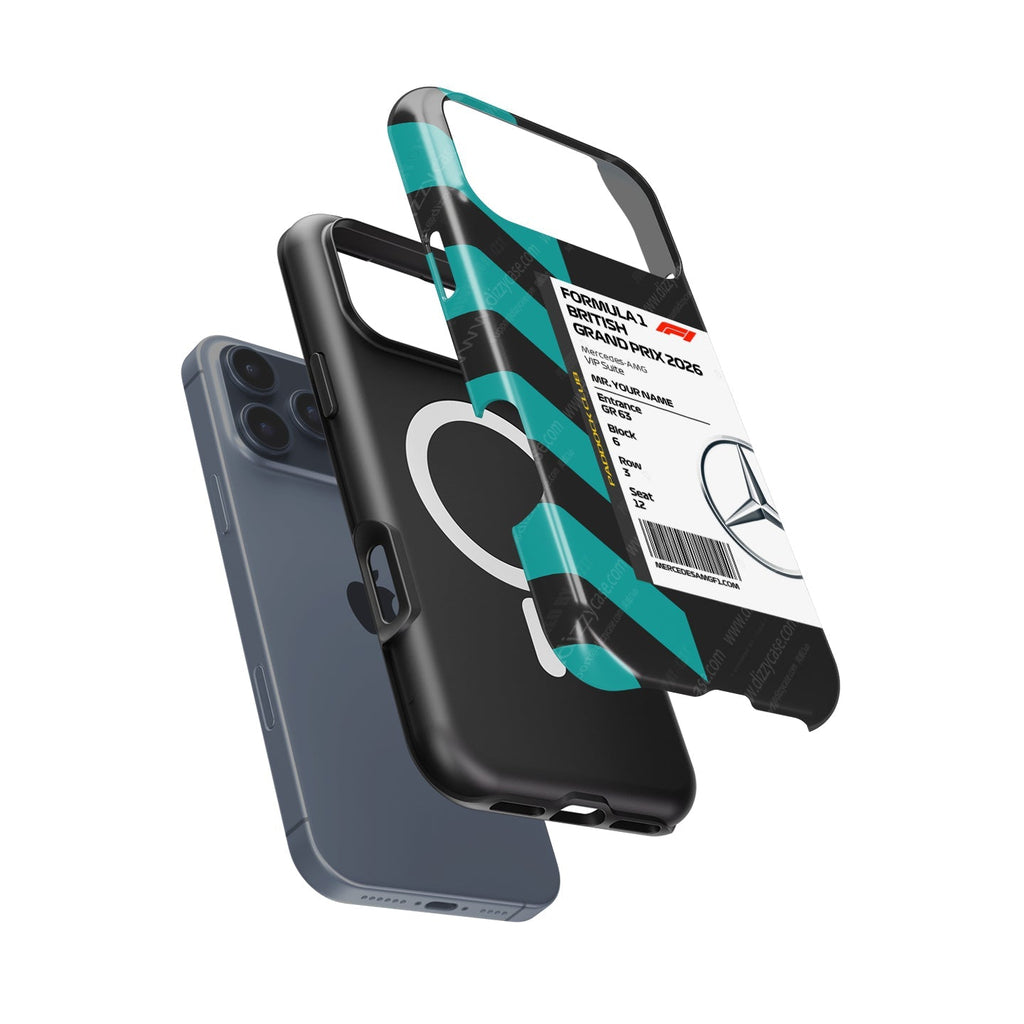 Custom Mercedes VIP Pass iPhone Case - Silverstone 2026