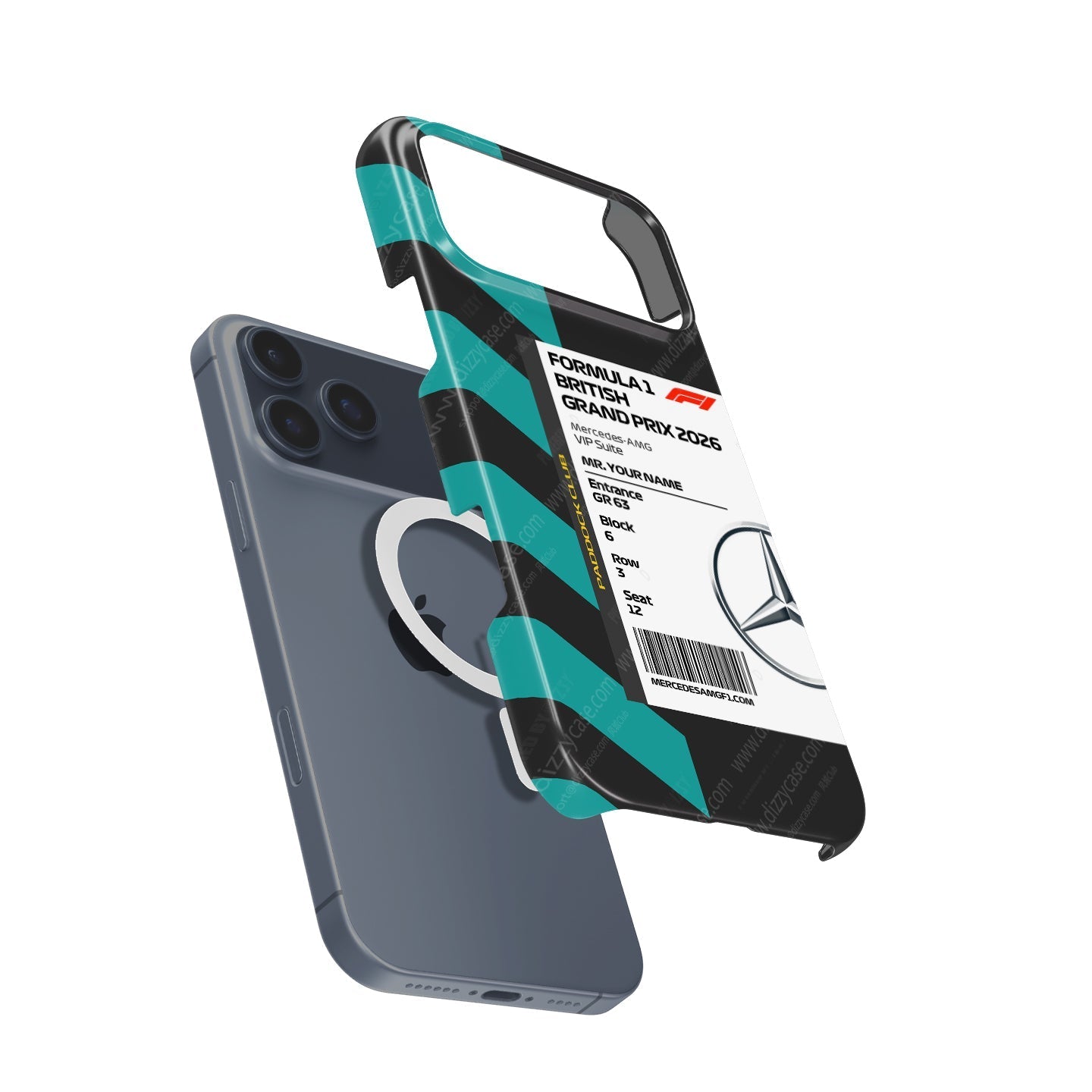 Custom Mercedes VIP Pass iPhone Case - Silverstone 2026
