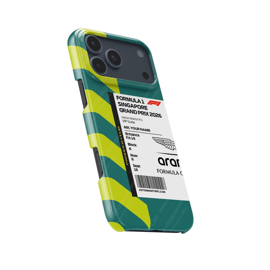 Custom Aston Martin VIP Pass iPhone Case - Singapore 2026
