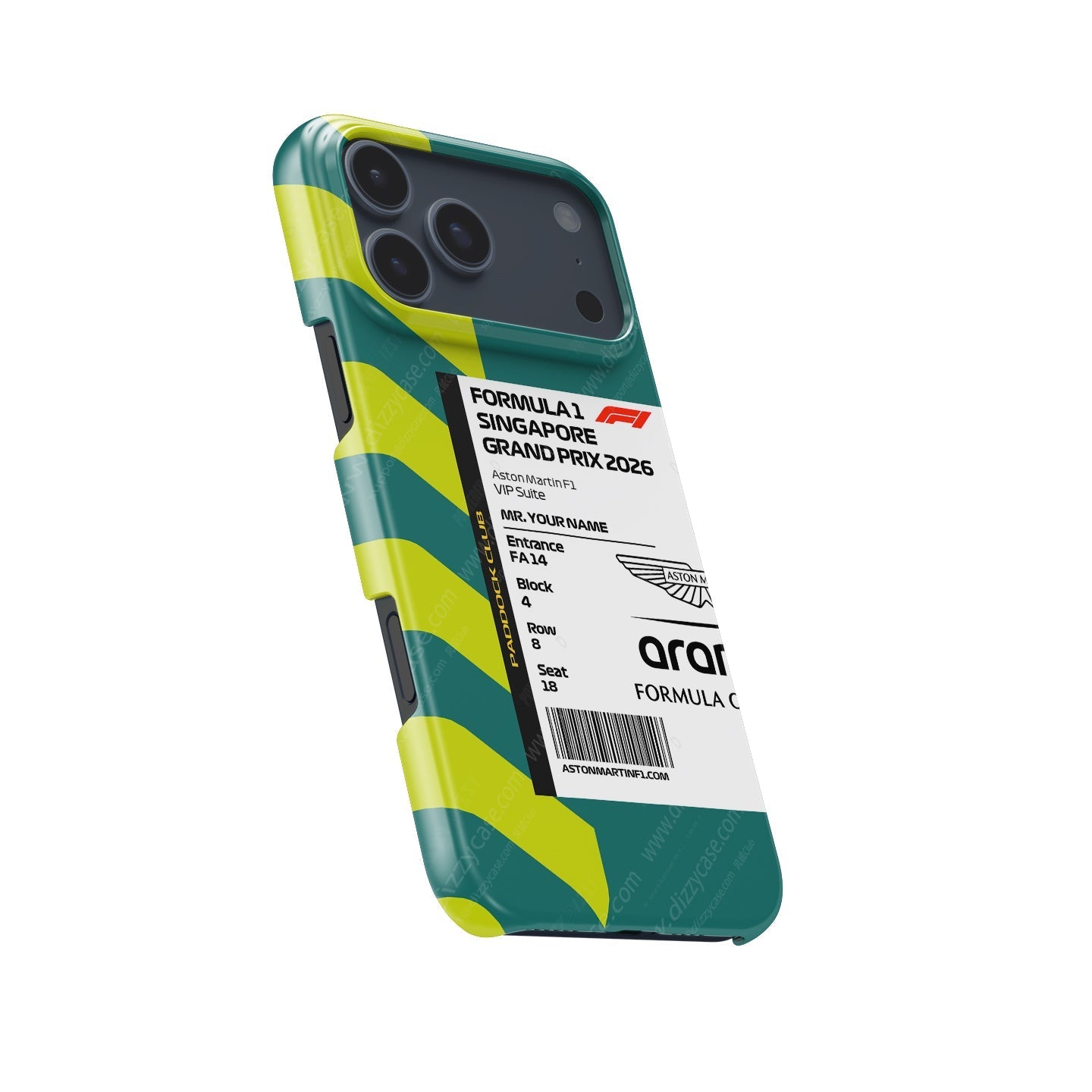 Custom Aston Martin VIP Pass iPhone Case - Singapore 2026