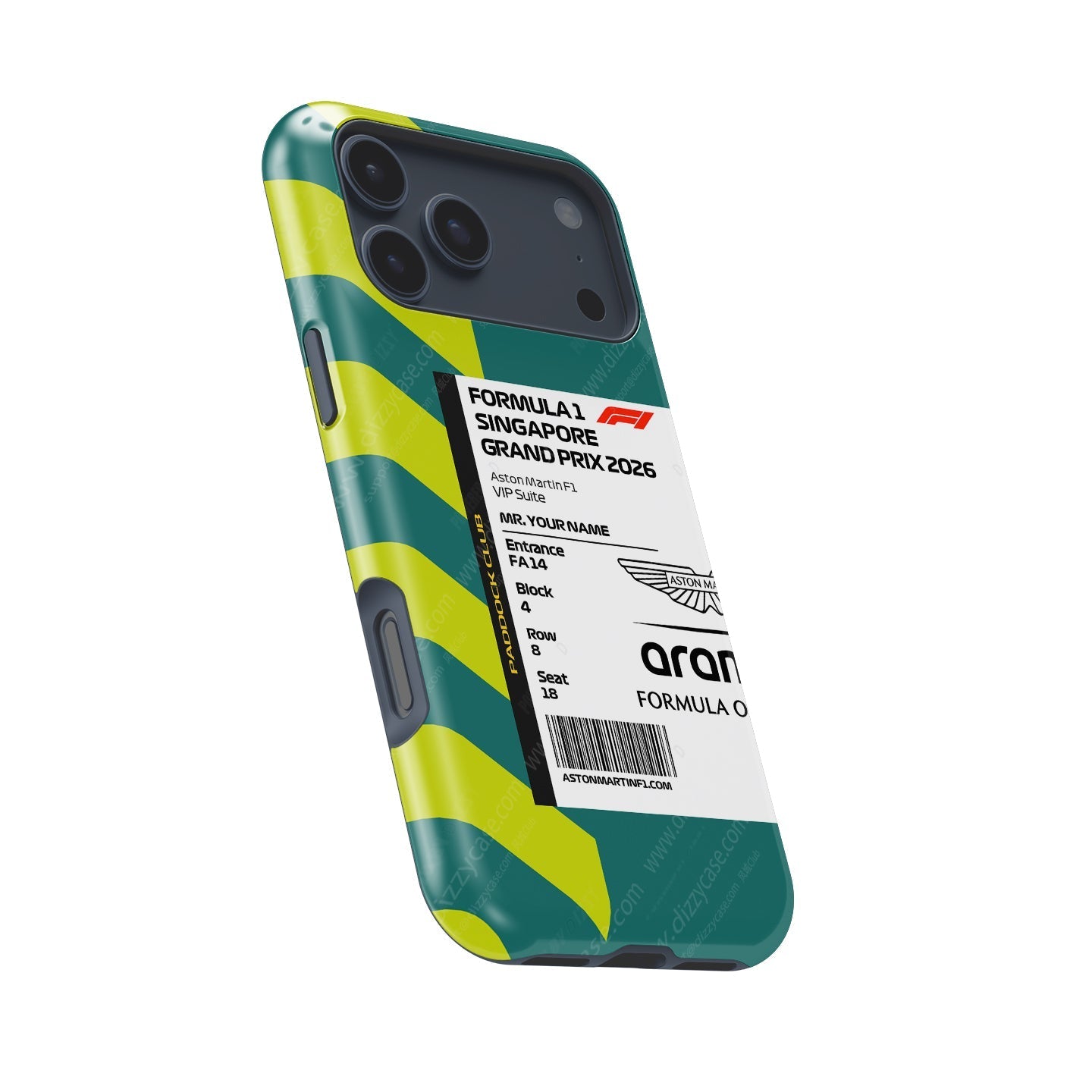 Custom Aston Martin VIP Pass iPhone Case - Singapore 2026