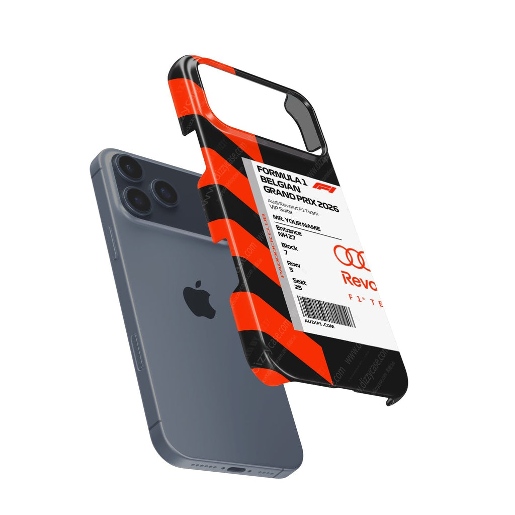 Custom Audi F1 VIP Pass iPhone Case - Belgium 2026