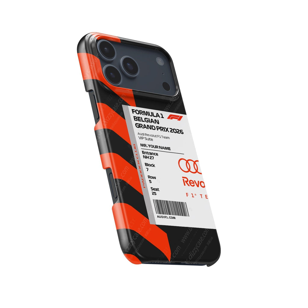 Custom Audi F1 VIP Pass iPhone Case - Belgium 2026