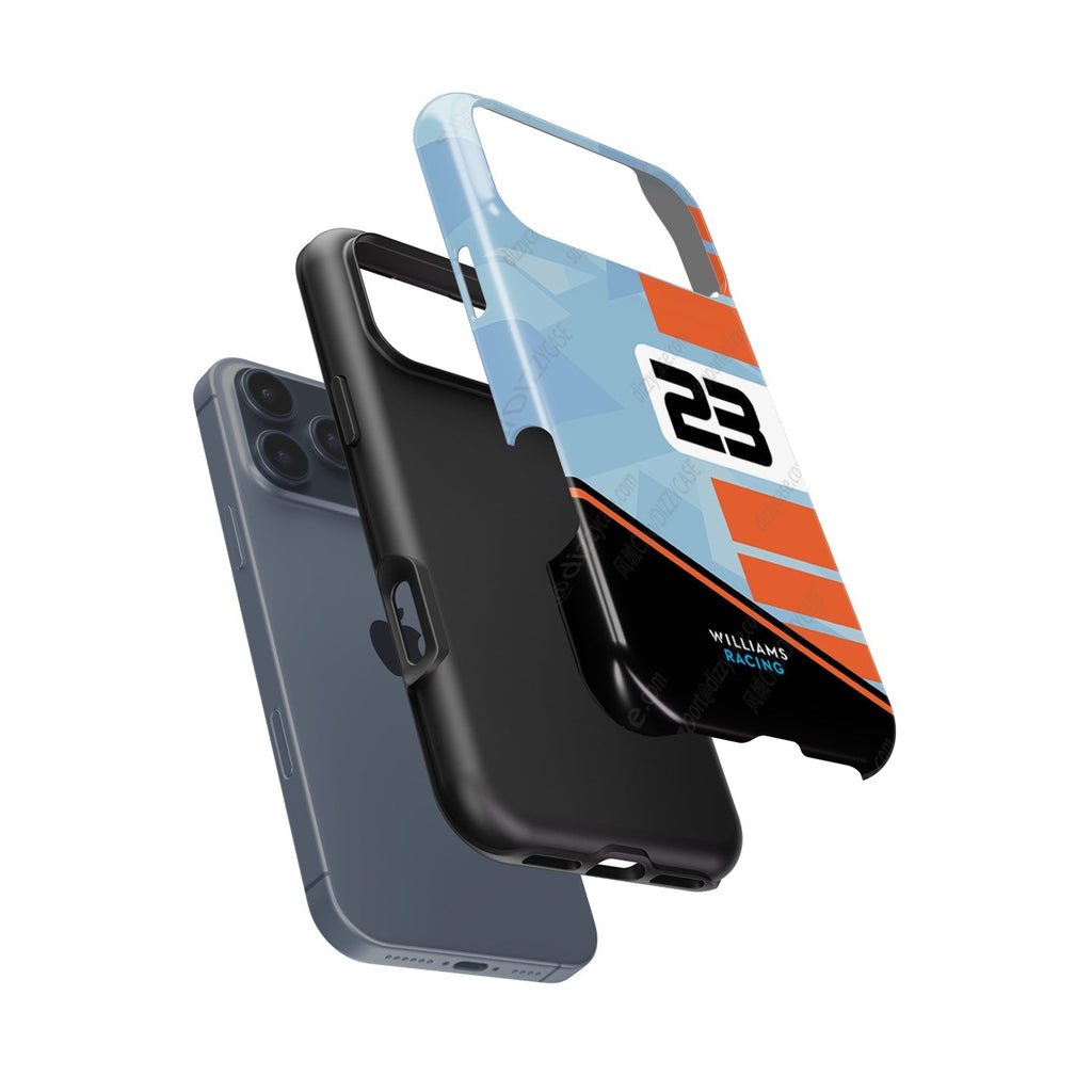 Williams Gulf Livery Alex Albon Phone Case: Bold Racing Style