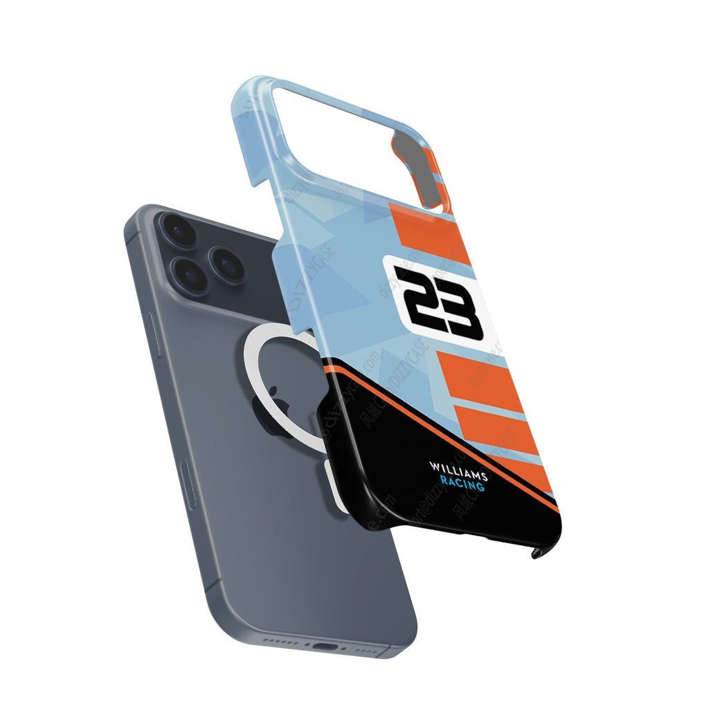 Williams Gulf Livery Alex Albon Phone Case: Bold Racing Style