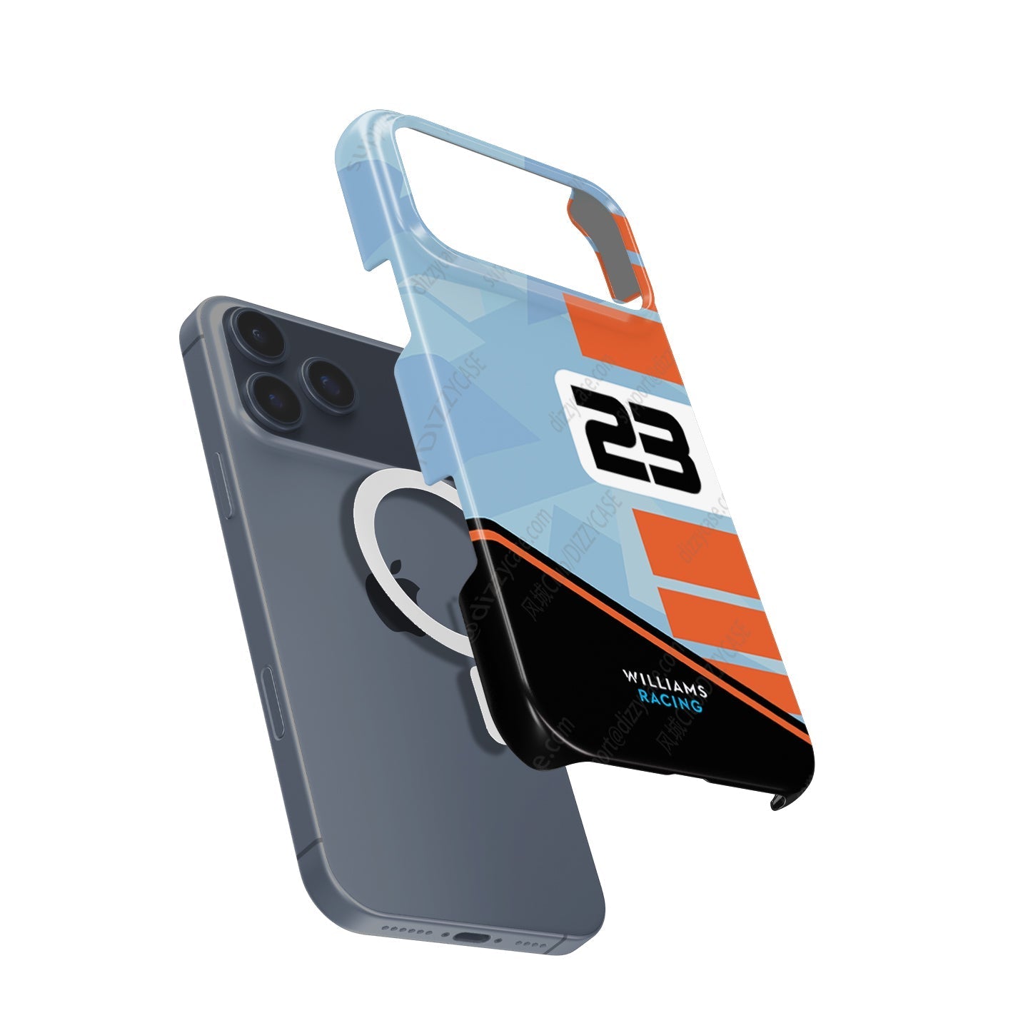 Williams Gulf Livery Alex Albon Phone Case: Bold Racing Style