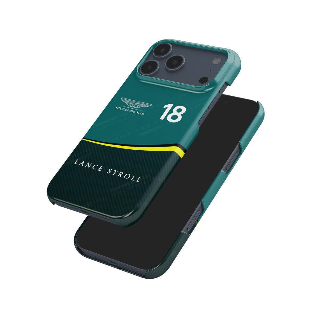 Show Your Support for Lance Stroll with Aston Martin F1 Livery Phone Case
