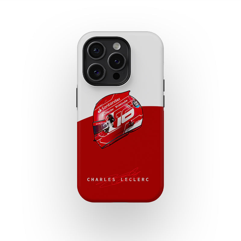 Charles Leclerc 2023 iPhone Case with Iconic Helmet Design